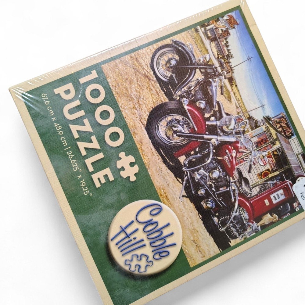 NEW Cobble Hill Two For The Road 1000 Piece Jigsaw Puzzle Motorcycle Made In USA